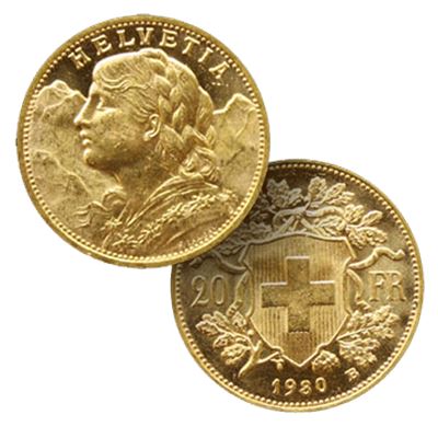 franc gold coin swiss french