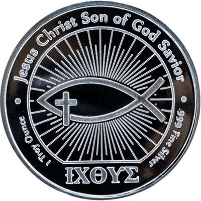 ichthus silver round pure mason