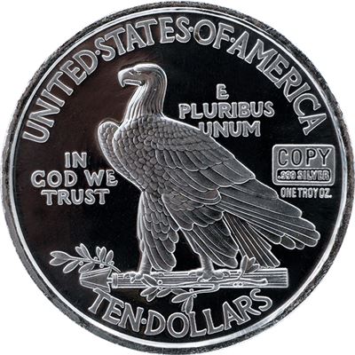 silver round indian head design